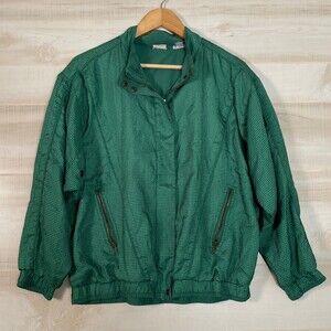 Vintage Ellesse Green Bomber Full Zip Jacket Womens M